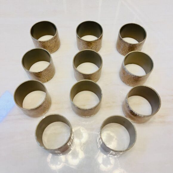 Gold Color Veneer with Acrylic Coating Napkin Rings Set Of 11 - Picture 5 of 7